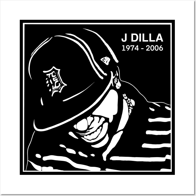 J DILLA noir Wall Art by Stronghorn Designs